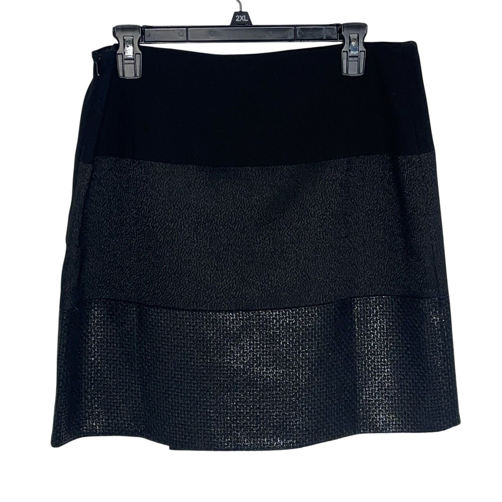 WHBM Black Textured A-Line Skirt Size 12